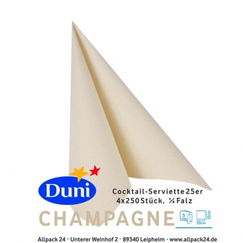 Duni Serviette 33er Champagne 1000 Stück