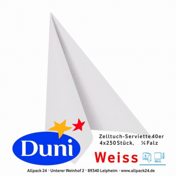 Duni Serviette 40er Weiss 1000Stück